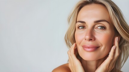 A beautiful old woman with fresh skin