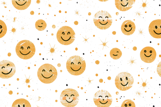 Happy Seamless Smiles on Pastel Background