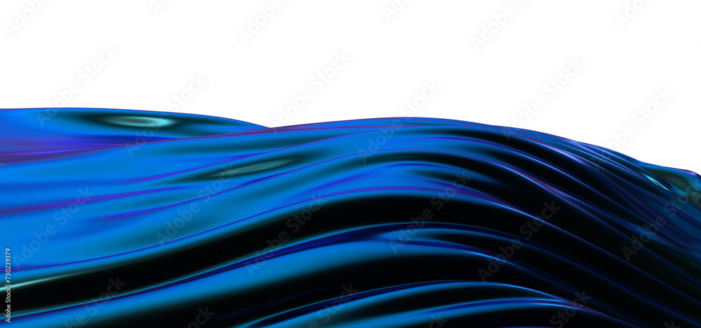 Poster wave of tranwave of tranquility: abstract 3d blue wave illustration for serene designsquility: abstr