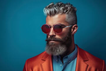 Obraz premium Man glasses portrait. Business fashion person. Generate Ai