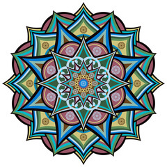 Mandala wit different colors ethnic ornament	
