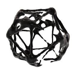 abstract 3d black liquid gloop alien goo, on transparent background
