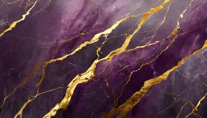 Marble surface background, purple and golden