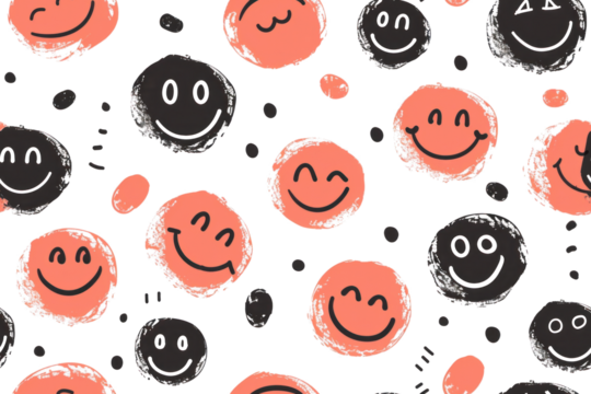 Seamless Pastel Smileys Pattern - Powered by Adobe