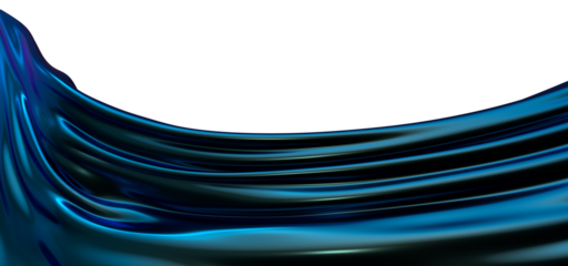 Abstract blue wave. Blue scarf. Bright blue ribbon on white background.