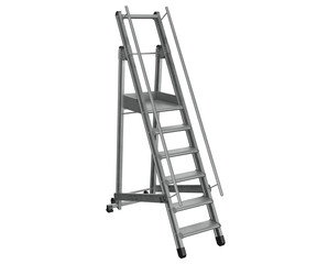 3d rendering aluminum industrial adjustable ladders