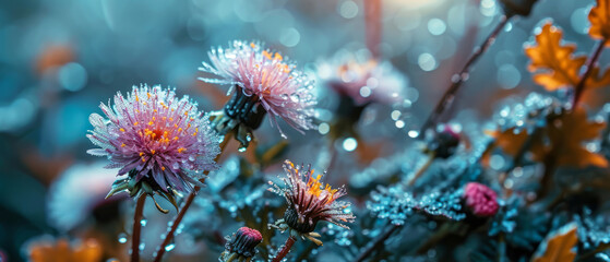 Numerous dandelions scattered across a green grassy field