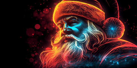 Santa on black background