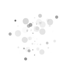 Silver glitter dots on transparent background. Bright dust explosion. Grey glitter particles splatter. Sparkling Luxury design. PNG illustration 