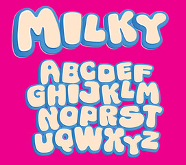 Editable text effect  Cartoon, Comic style alphabet.