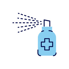 Medical alcohol spray disinfector related vector icon. Disinfector sign. Sanitizer icon. Isolated on white background. Editable vector illustration