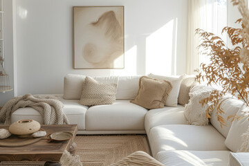 Explore trendy living room designs with space for your painting mockups, drawing inspiration from the latest in home decor.