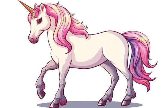 Cartoon character unicorn isolated