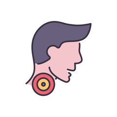 Sore Throat related vector icon. Head of man with sore throat. Sore Throat sign. Isolated on white background. Editable vector illustration