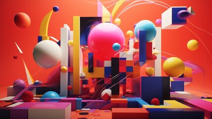 Colorful shapes forming and transforming into various objects, offering a visually captivating experience