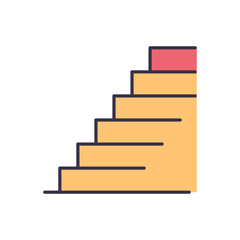 Stairs related vector icon. Isolated on white background. Vector illustration