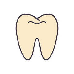 Tooth Vector Icon. Tooth Sign. Isolated on White Background. Vector illustration