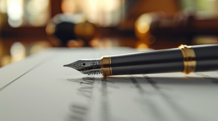Capture of a major business deal being signed with a luxury pen. The image focuses on the moment of commitment against a backdrop of legal and financial documents.