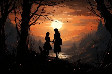 Happy Easter Day with Easter Eggs, Rabbit and coloring Background.