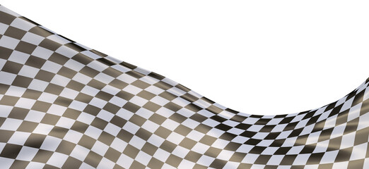  Image of motor racing black and white checkered finish flag waving