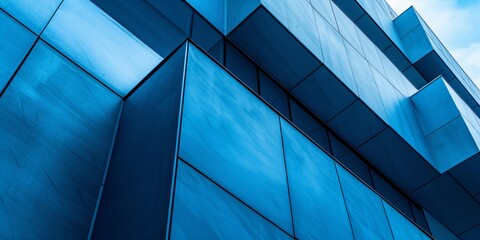 blue abstract futuristic architecture detail