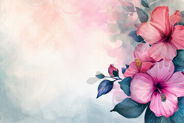 Fototapeta na wymiar watercolor floral background