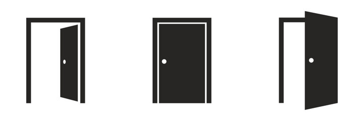 Door open and close sign vector design