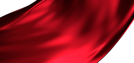 3d render of abstract red cloth falling.