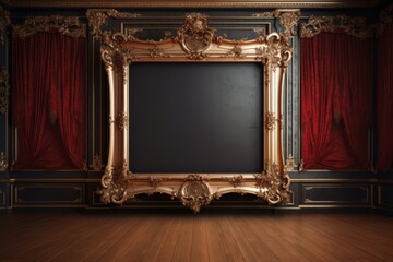 Elegant frame mock-up in a historical museum