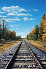 Fototapeta premium Fantastic landscape over railroad