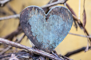 Valentine's Day, wooden heart, love outdoors
