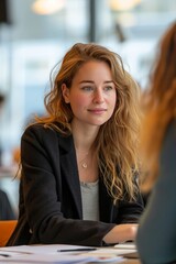 Corporate Business Photography of a Dynamic Business Woman Making Strategic Decisions During a Boardroom Meeting, Generative AI