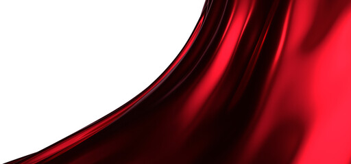 Abstract red cloth falling. Satin fabric flying in the wind