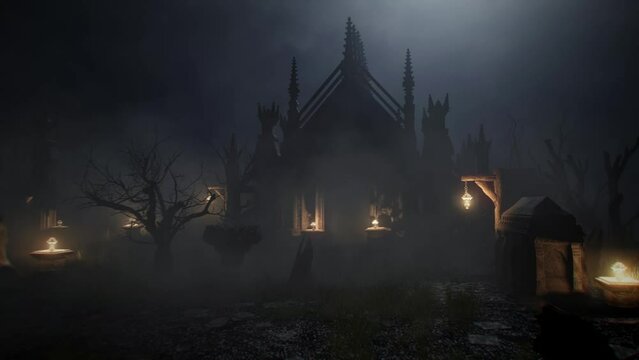 Eerie Dark Crypt Environment