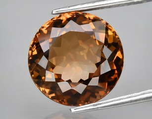 natural yellow champagne topaz on the background