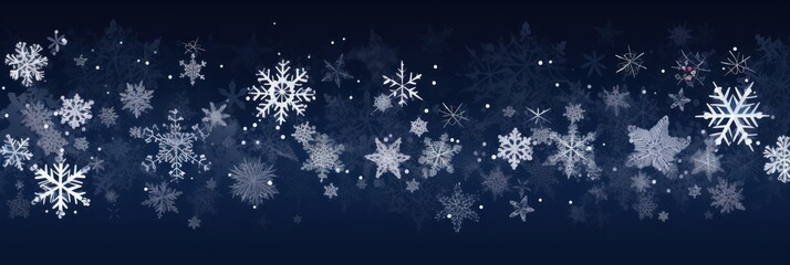 Fototapeta na wymiar Indigo christmas card with white snowflakes