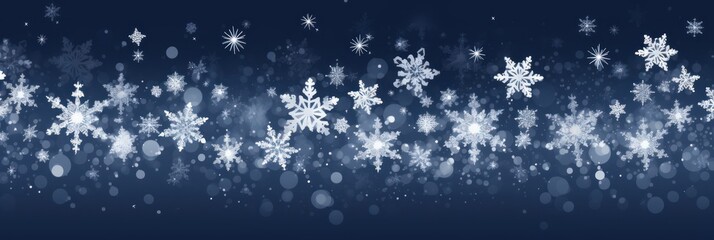 Indigo christmas card with white snowflakes