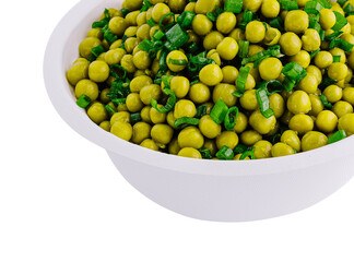 salad peas with green on bowl