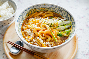 チーズカレーうどんとライス