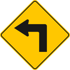 right or left curve ahead, Traffic Sign , Vector, symbol, transport icon