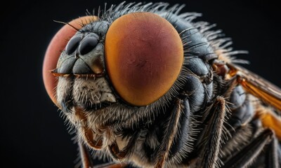 Living Artistry: Captivating Macro View of a Closeup Fly