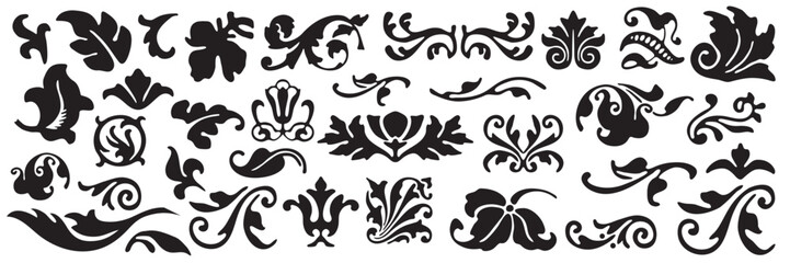 Vector set: vintage calligraphic design elements and page decoration for retro design with old ornaments.