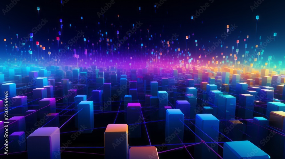 Poster vibrant abstract internet conceptual background with dynamic connectivity patterns