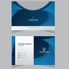 Business Card Template Design Abstract Modern Icon Color for Luxury Presentation of Simple Corporate Identity Concept Minimal Elegant Brand Set of Creative Contact Information in Vector Illustration.
