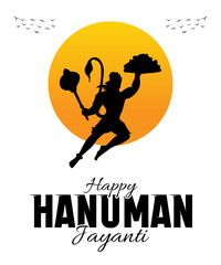 Happy Hanuman Jayanti social media poster vector illustration.