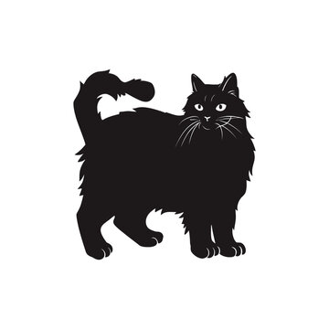 Persian cat vector silhouette