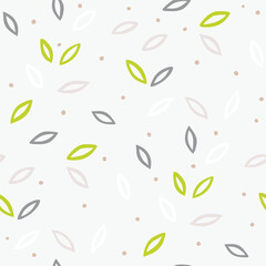Seamless pattern with small leaves