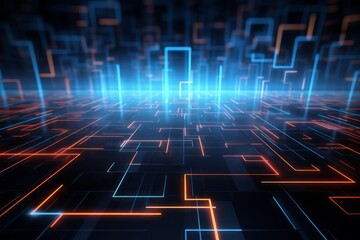 Futuristic and technological wallpaper background with digital lines and patterns