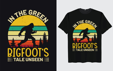 Bigfoot t-shirt design vector retro vintage style Funny Sasquatch 
Official Bigfoot research team adventure 
