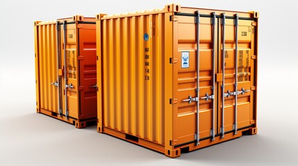containers on white background.